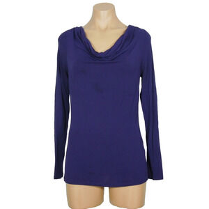 TAHARI Top Womens Cowl Neck Purple